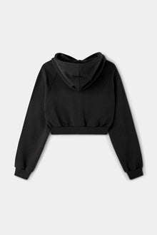 Embroidered Cropped Hoodie | Women | Black