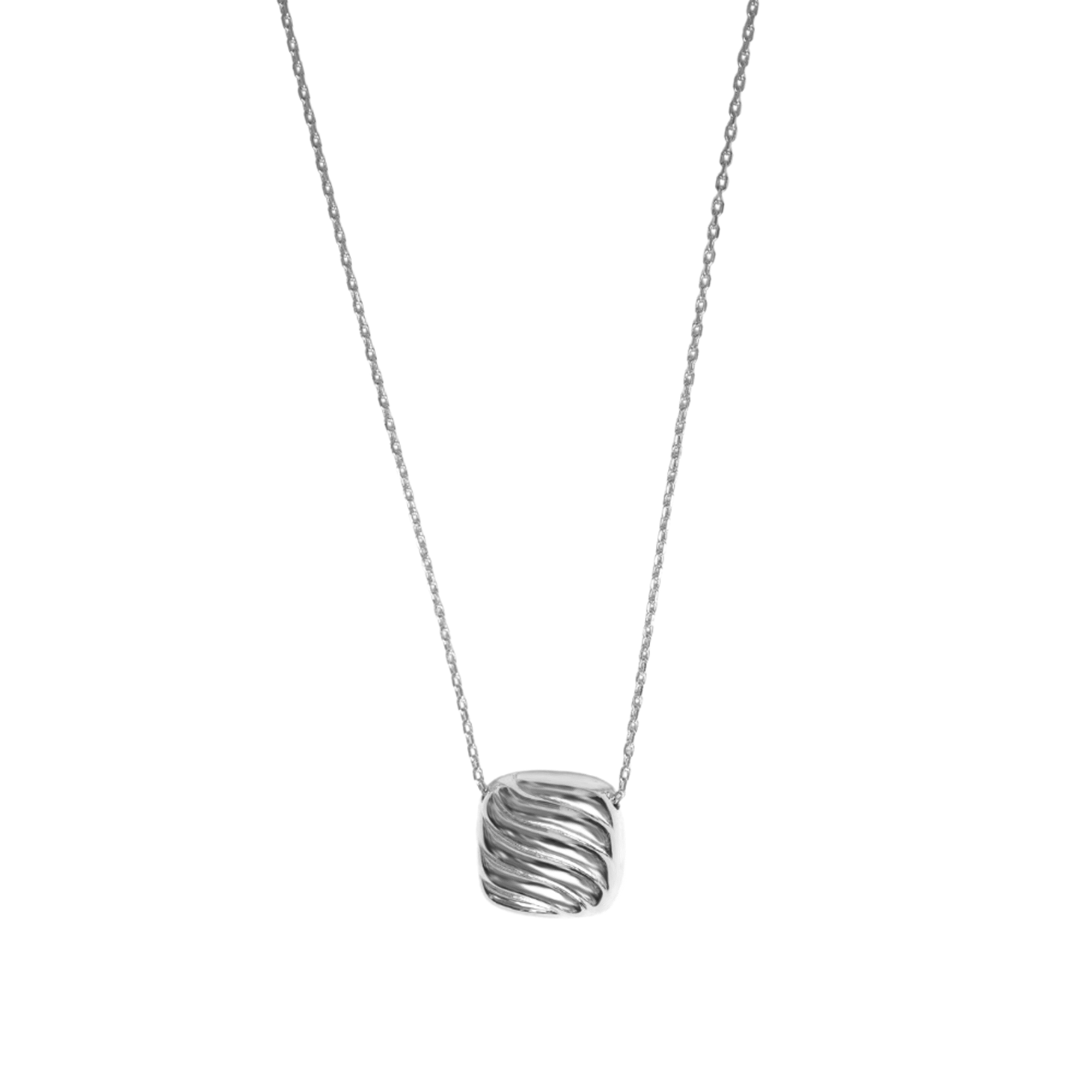 The Mirage Pendant Necklace | Rhodium-Plated Brass