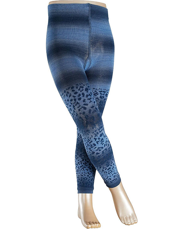 Unisex Kids | Leopard Leggings Kids | Paris Blue