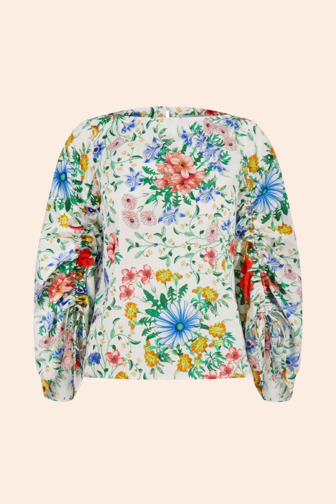 Wildflower Voile Full Sleeve Top | Ivory Multi