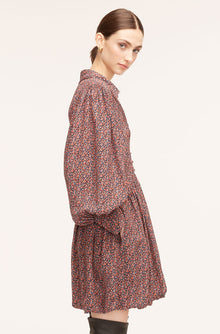 Whisper Roseen Fleur Silk Shirt Dress | Wren Fleur Navy Combo