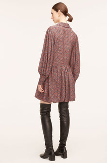 Whisper Roseen Fleur Silk Shirt Dress | Wren Fleur Navy Combo