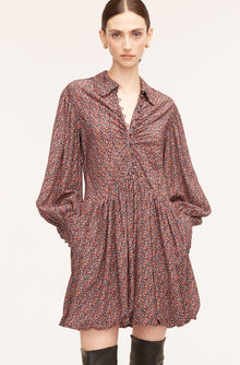 Whisper Roseen Fleur Silk Shirt Dress | Wren Fleur Navy Combo