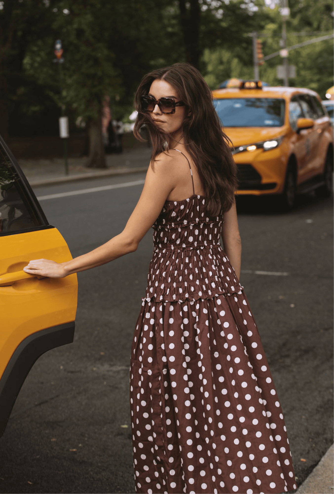 The Amelia Dress | Brown/Ivory Polka Dot