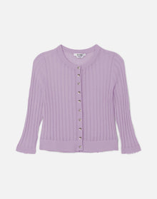 Womens | The Veil Pointelle Cardigan | Baby Violet
