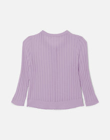 Womens | The Veil Pointelle Cardigan | Baby Violet