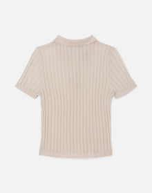 Womens | The Veil Pointelle Polo | Ivory