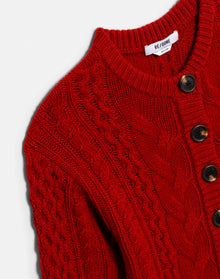 Womens | Cable Cardigan | Rosso