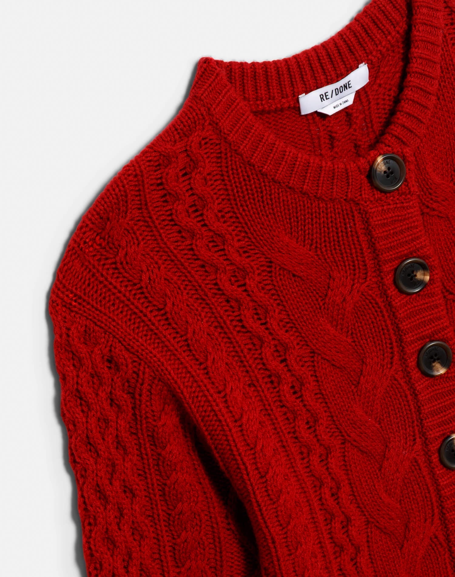 Womens | Cable Cardigan | Rosso