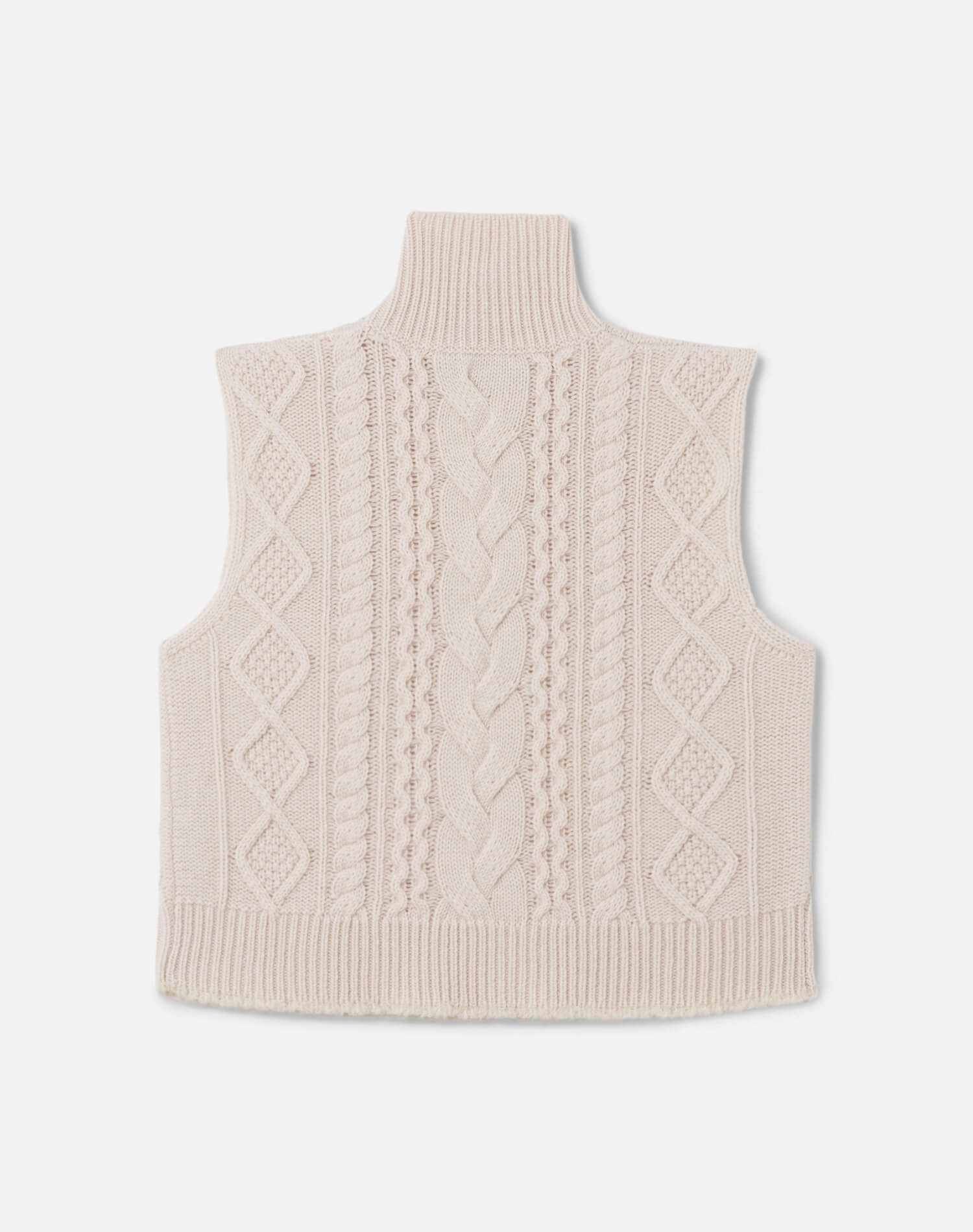 Womens | Cable Turtleneck Vest | Linen