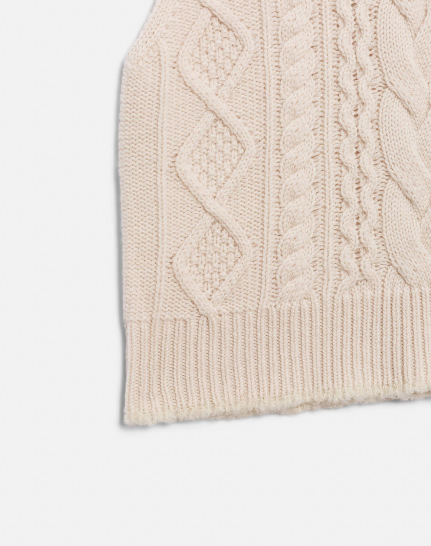 Womens | Cable Turtleneck Vest | Linen