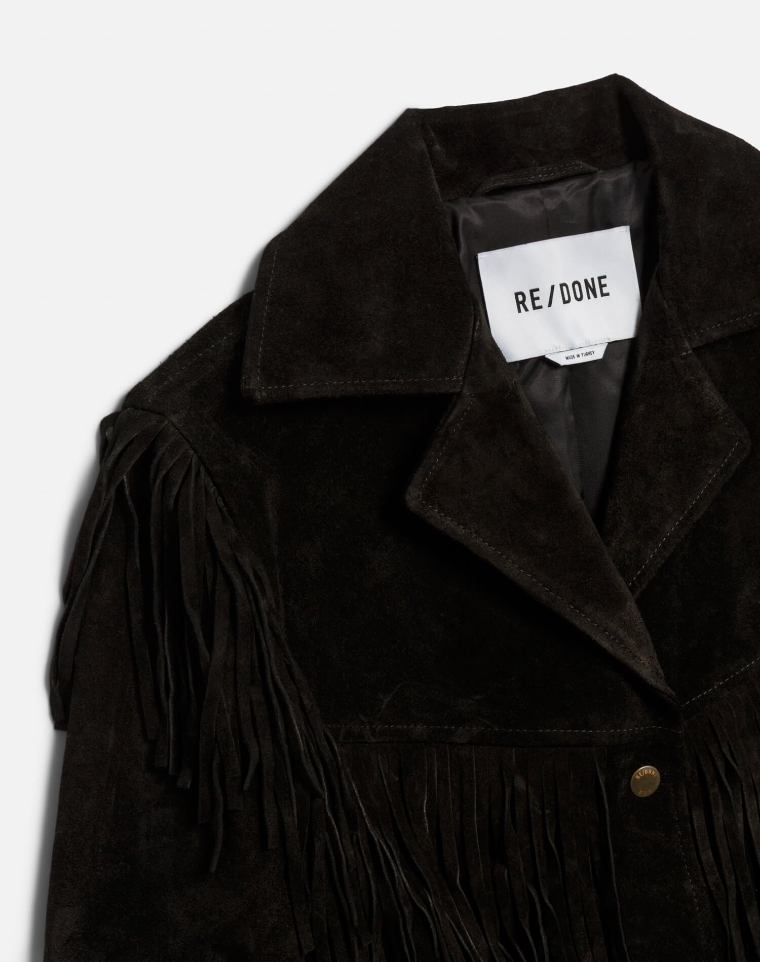Womens | Suede Fringe Jacket | Black