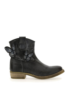 Girls | Summer Boots With Butterflies | Black