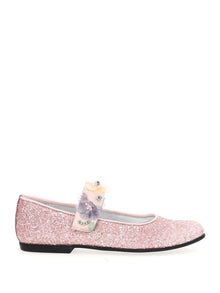Girls | Glitter Ballet Flats | Light Pink Glitter