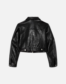 Womens | Leather Zip Trucker | Black