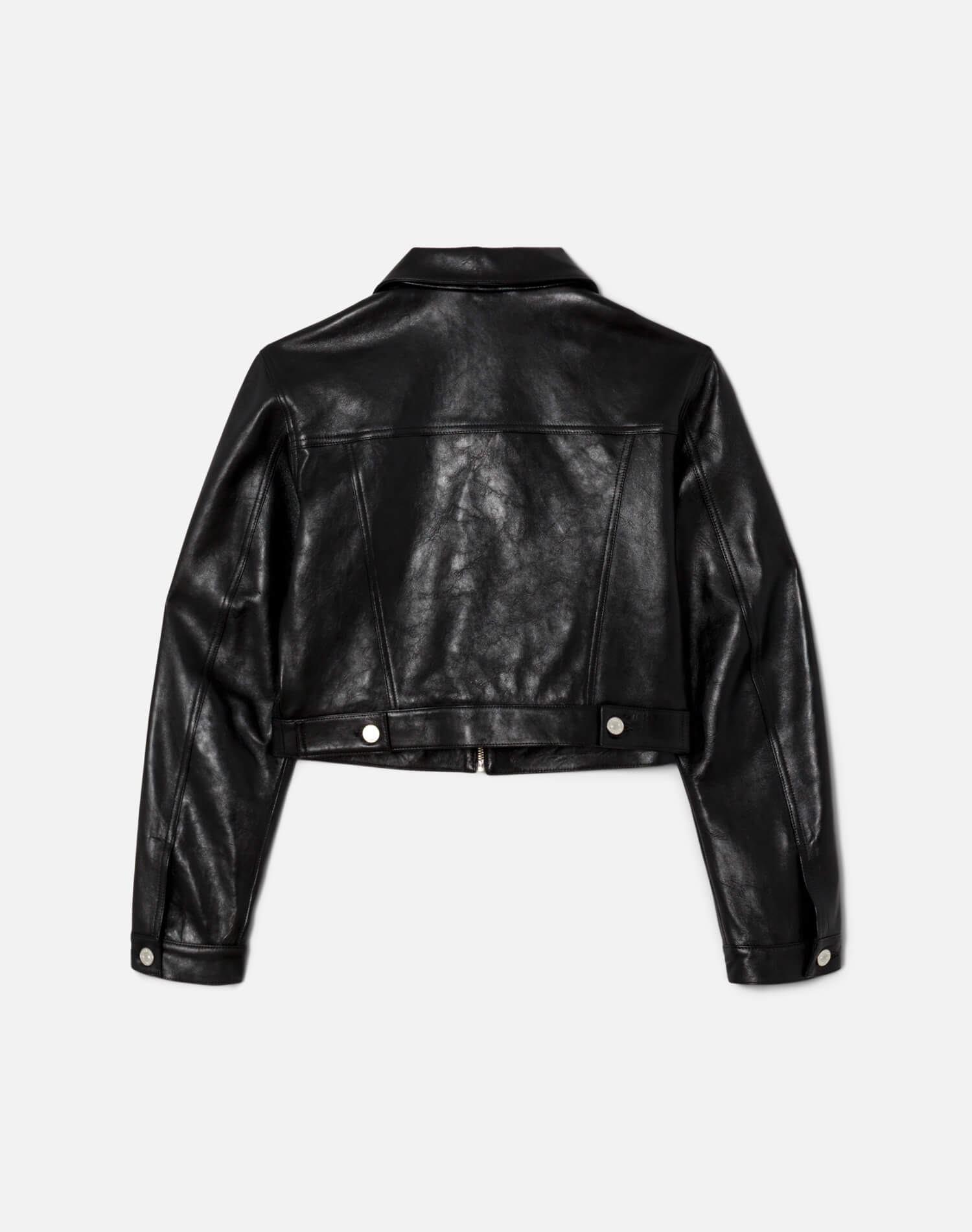 Womens | Leather Zip Trucker | Black