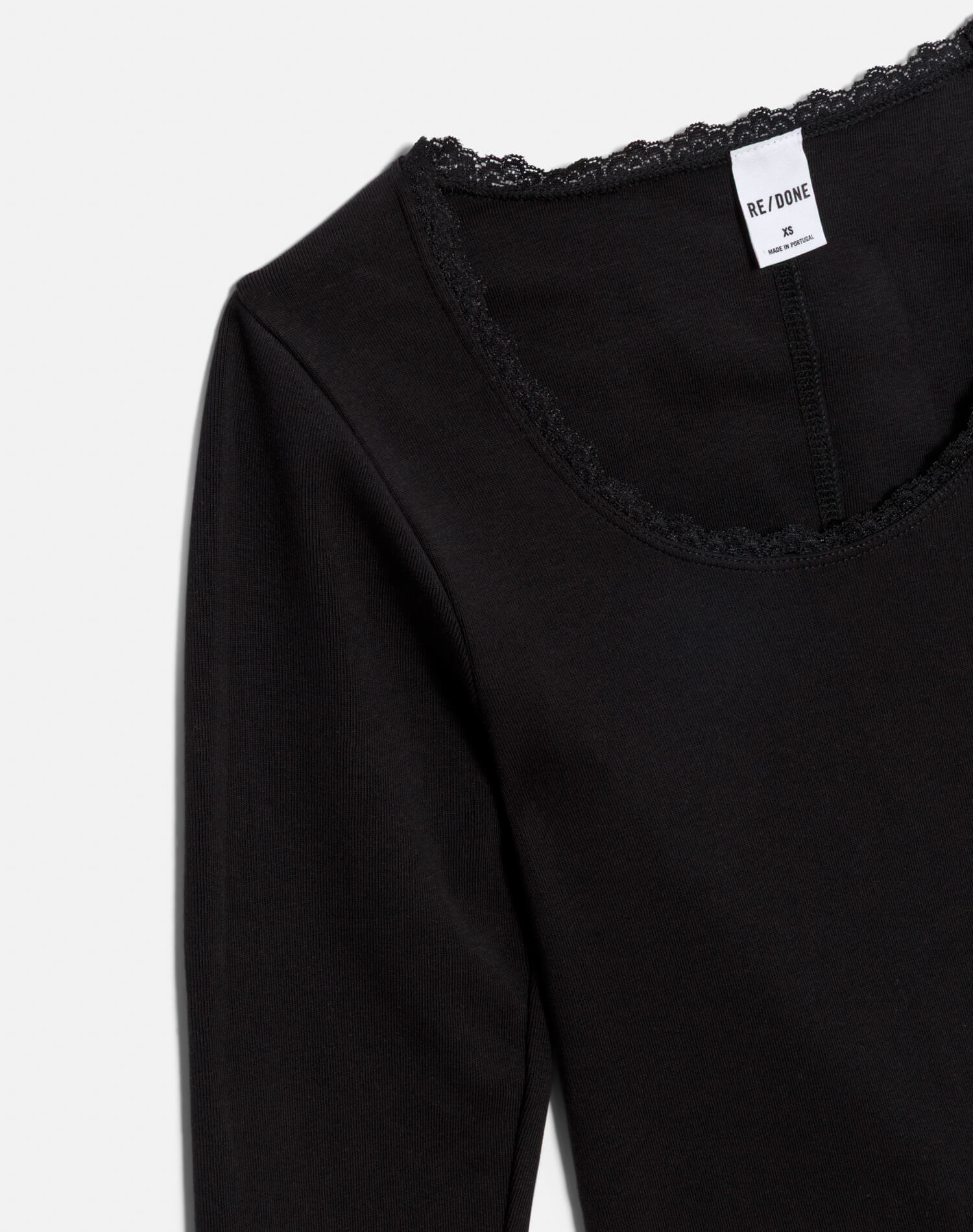 Womens | Lace Scoop Neck Long Sleeve | Black