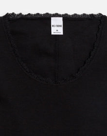 Womens | Lace Scoop Neck Long Sleeve | Black