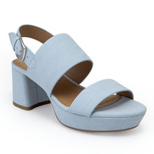Camilia Sandal Platform | Pale Blue Faux Crochet Nubuck