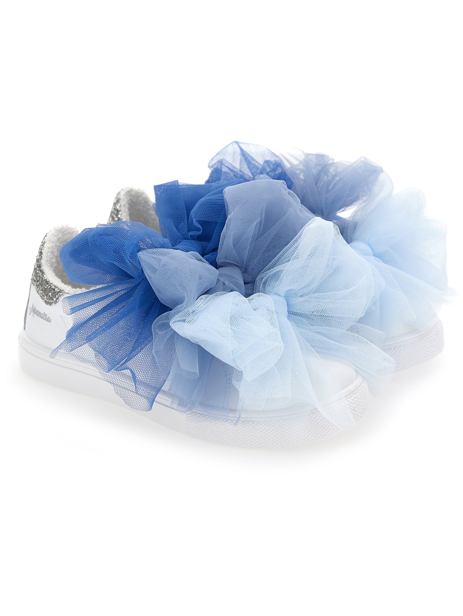 Girls | Bicast Sneakers With Tulle Bows | Cream/Cloud