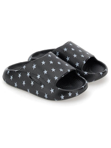 Girls | Star Print Sandals | Black/White