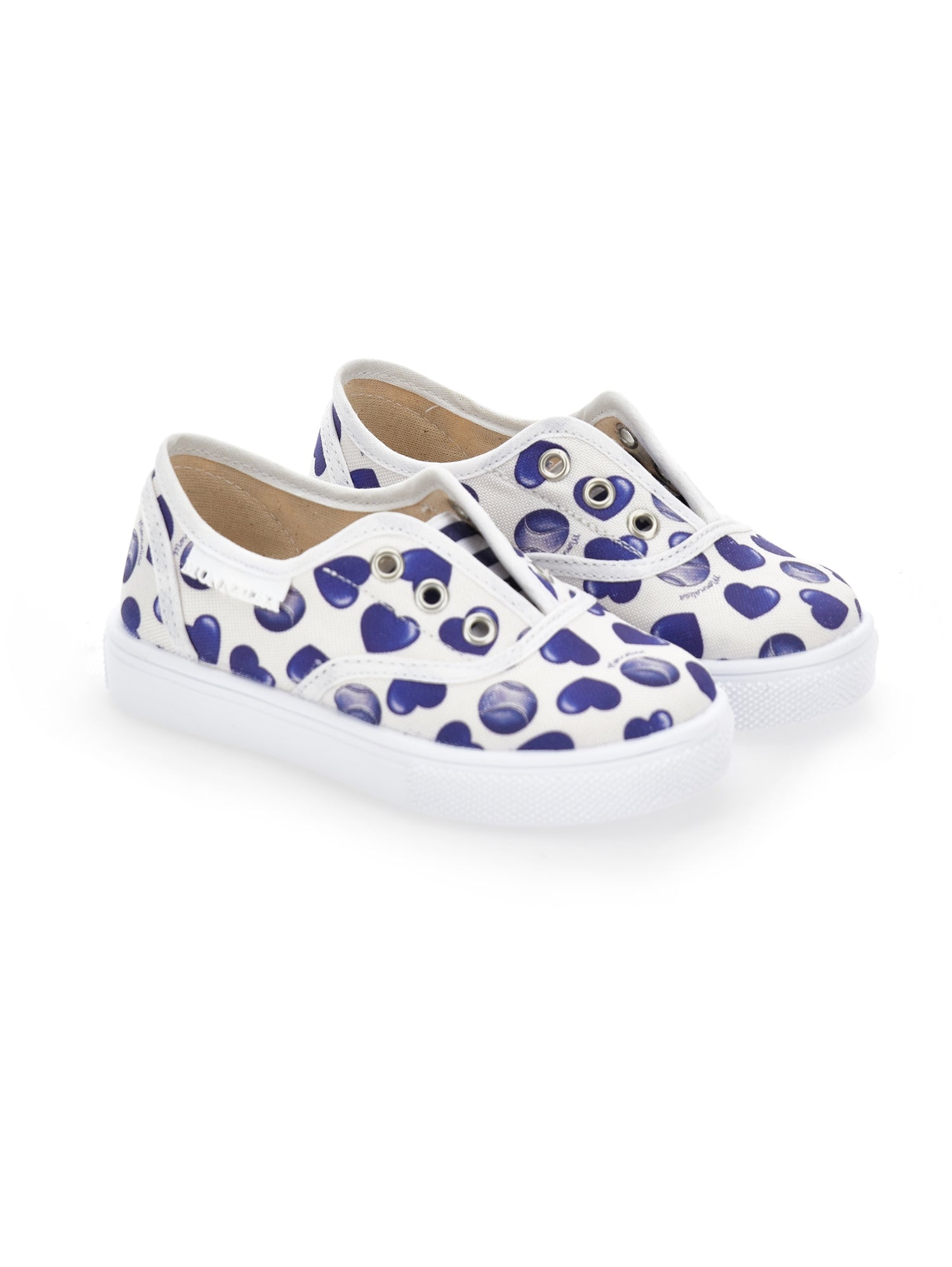 Girls | Canvas Sneakers Hearts | White/Blue