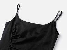 Midi Camisole Squarneck Dress | Black