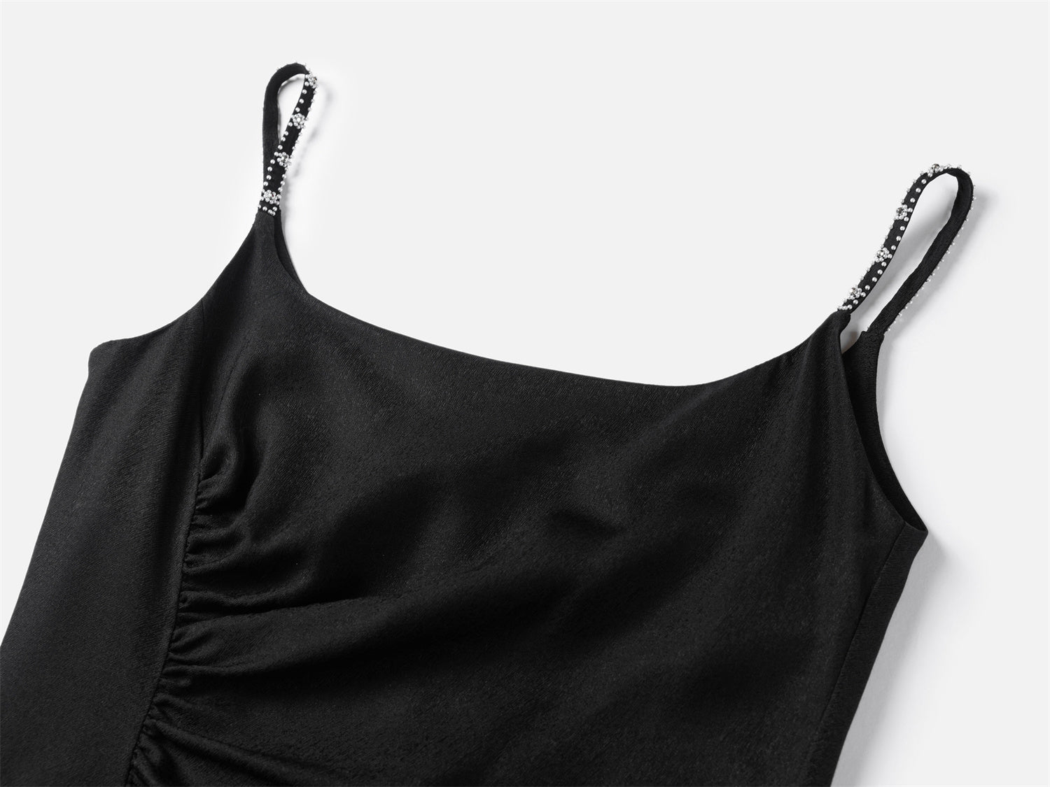 Midi Camisole Squarneck Dress | Black