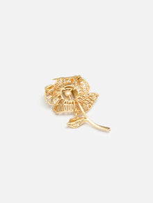 Zircon Set Pearl 3D Peony Brooch | Copper/Artificial Zircon/Shell Beads