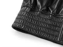 Collarless Lambskin Jacket | Black