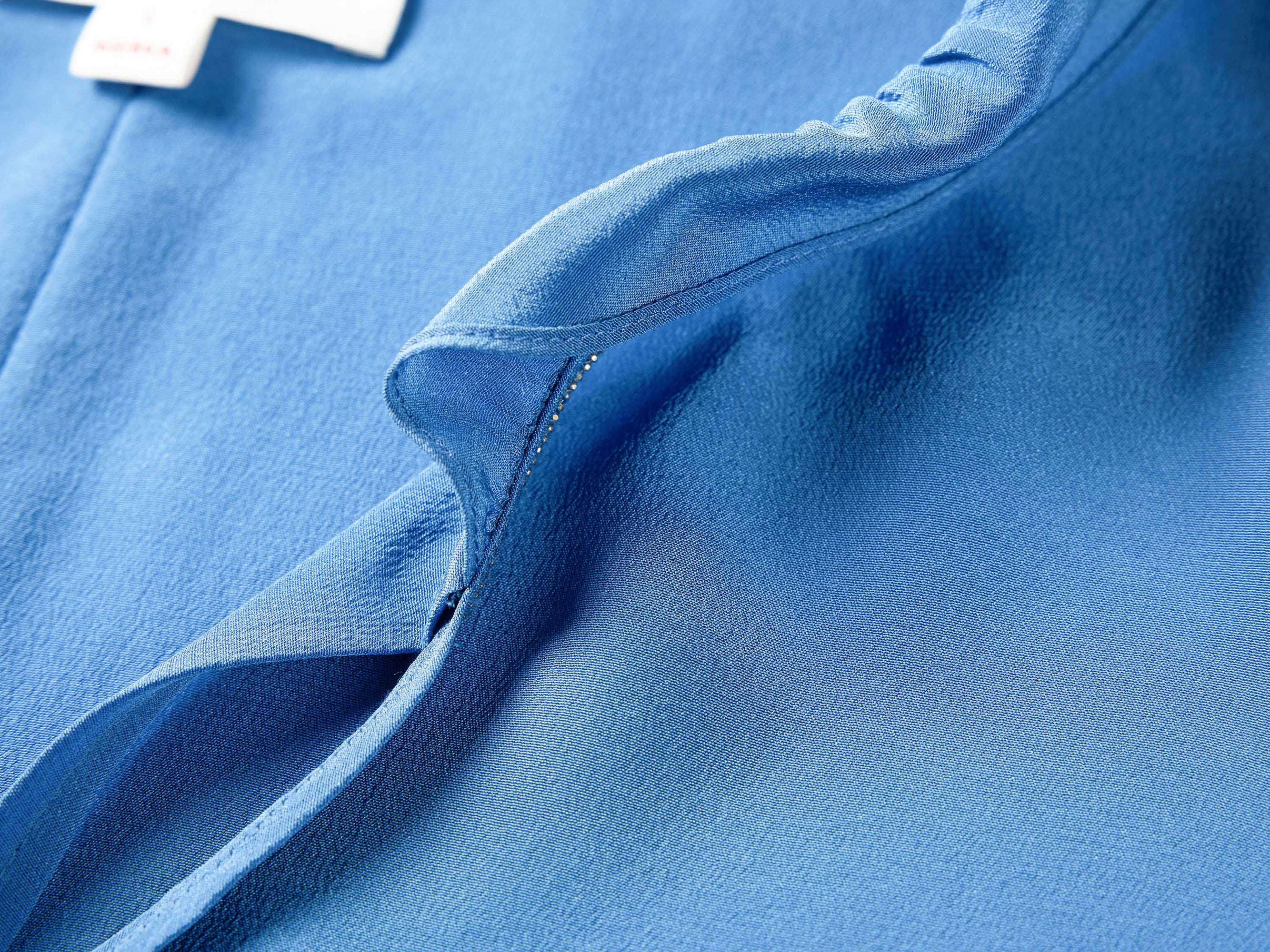 Silk Pleated Blouse | Blue