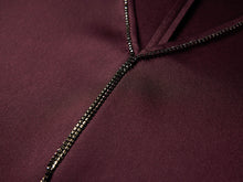 v neck high waist dress | Wine Red