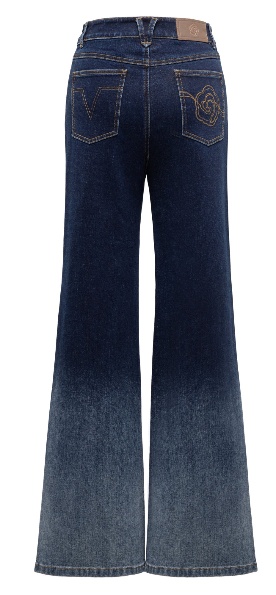 Gradient Straight-Leg Micro-Flare Denim Pants | Navy