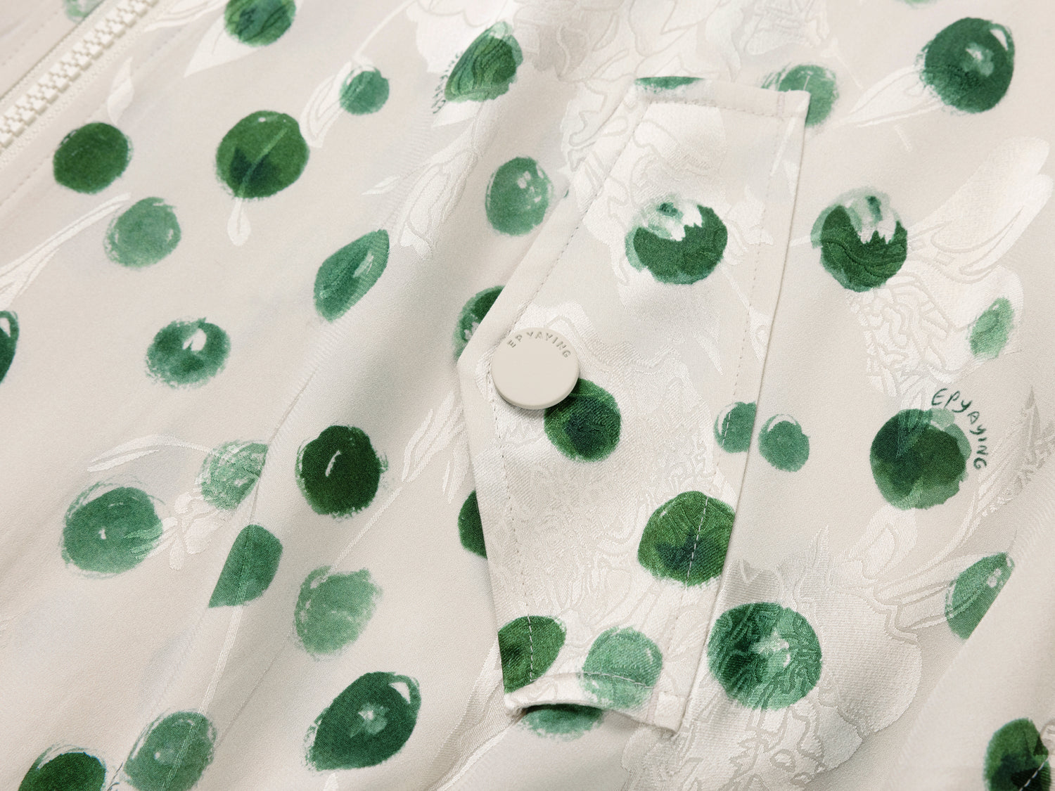 Polka Dot Silk Blazer | Green