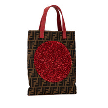 Fendi | Pre-Owned Zucca Canvas Sequins Tote | Brown