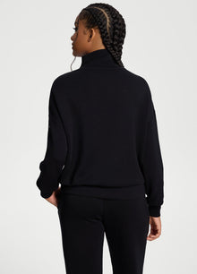 Half-Zip Long Sleeve Sweatshirt | Black