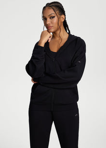 Oversized Zip-Up Hoodie | Black
