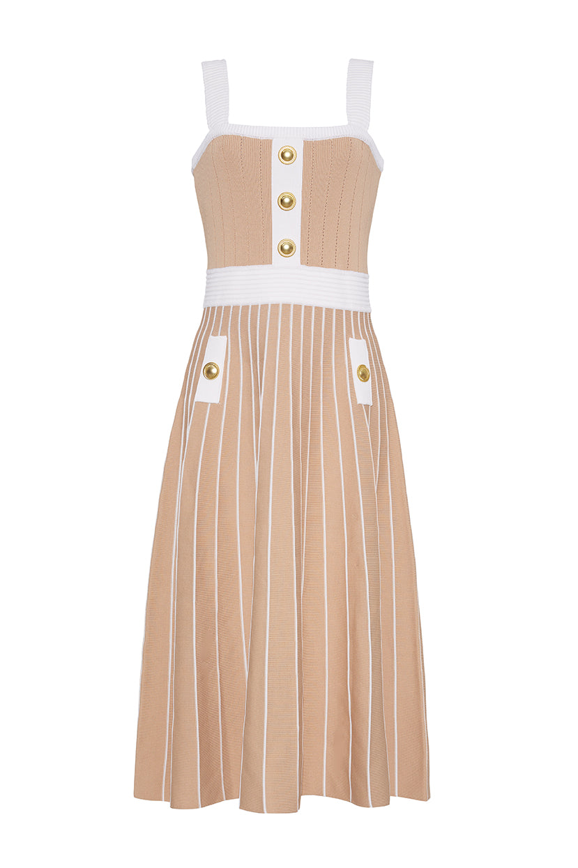 Aurora Dress | Tan Ivory
