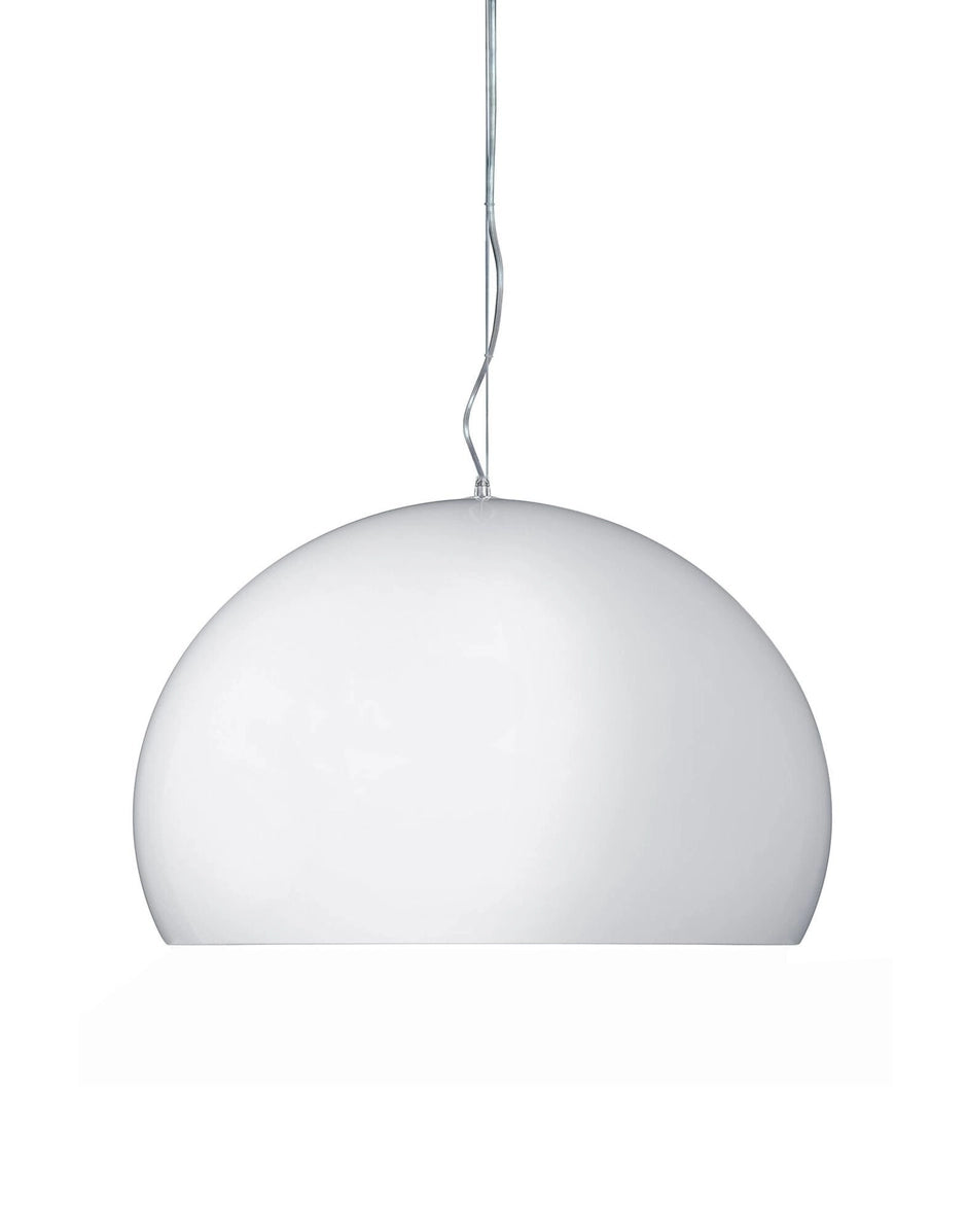 Fly Glossy Opaque Hanging Lamp - Large | Single | White