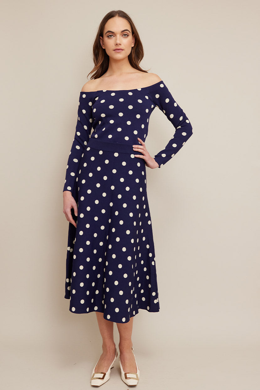 Sandrine Skirt | Classic Navy Dot