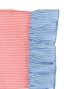 Girls | Striped Muslin Kaftan | White/Red