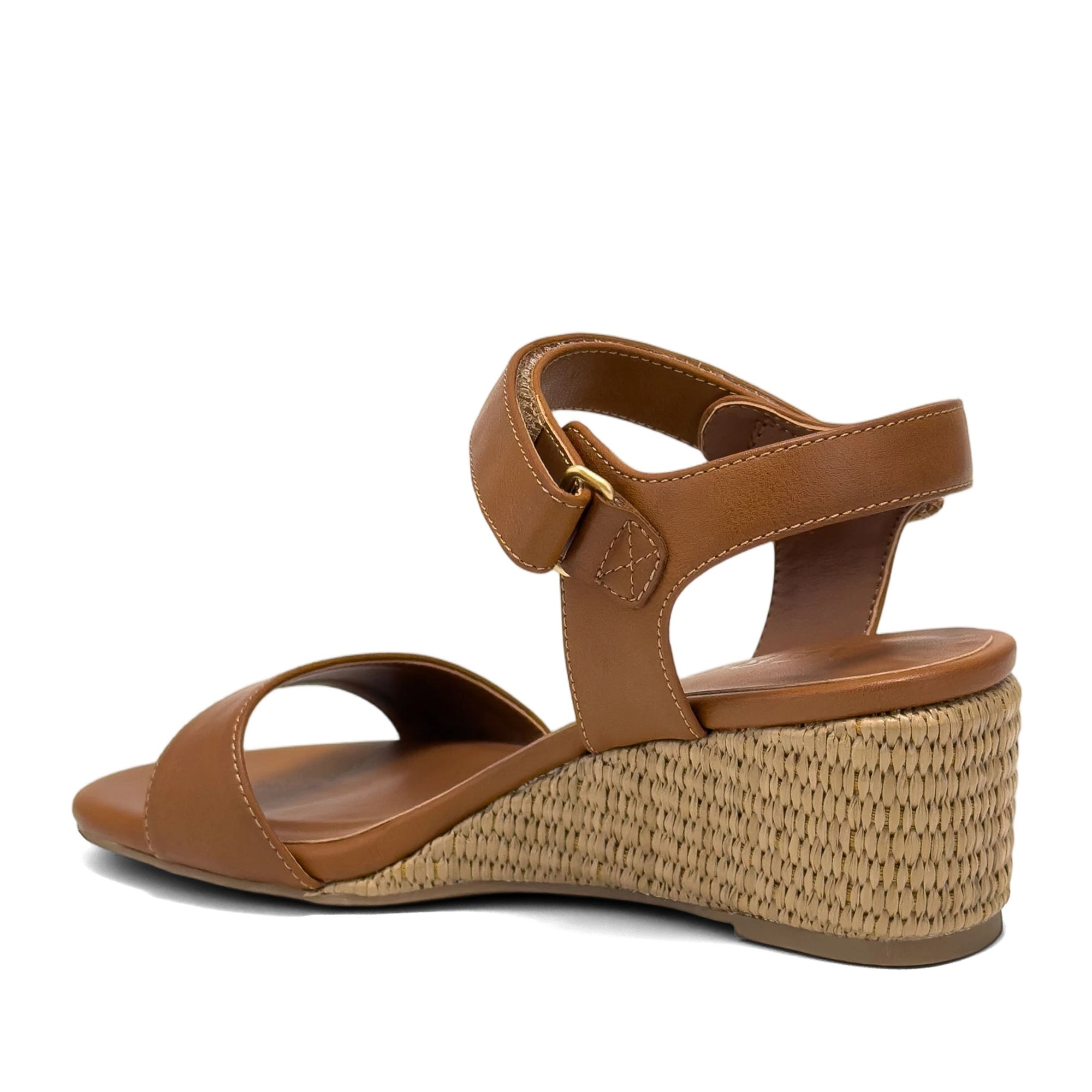 Wel Sandal Wedge | Tan Faux Burnished Calf