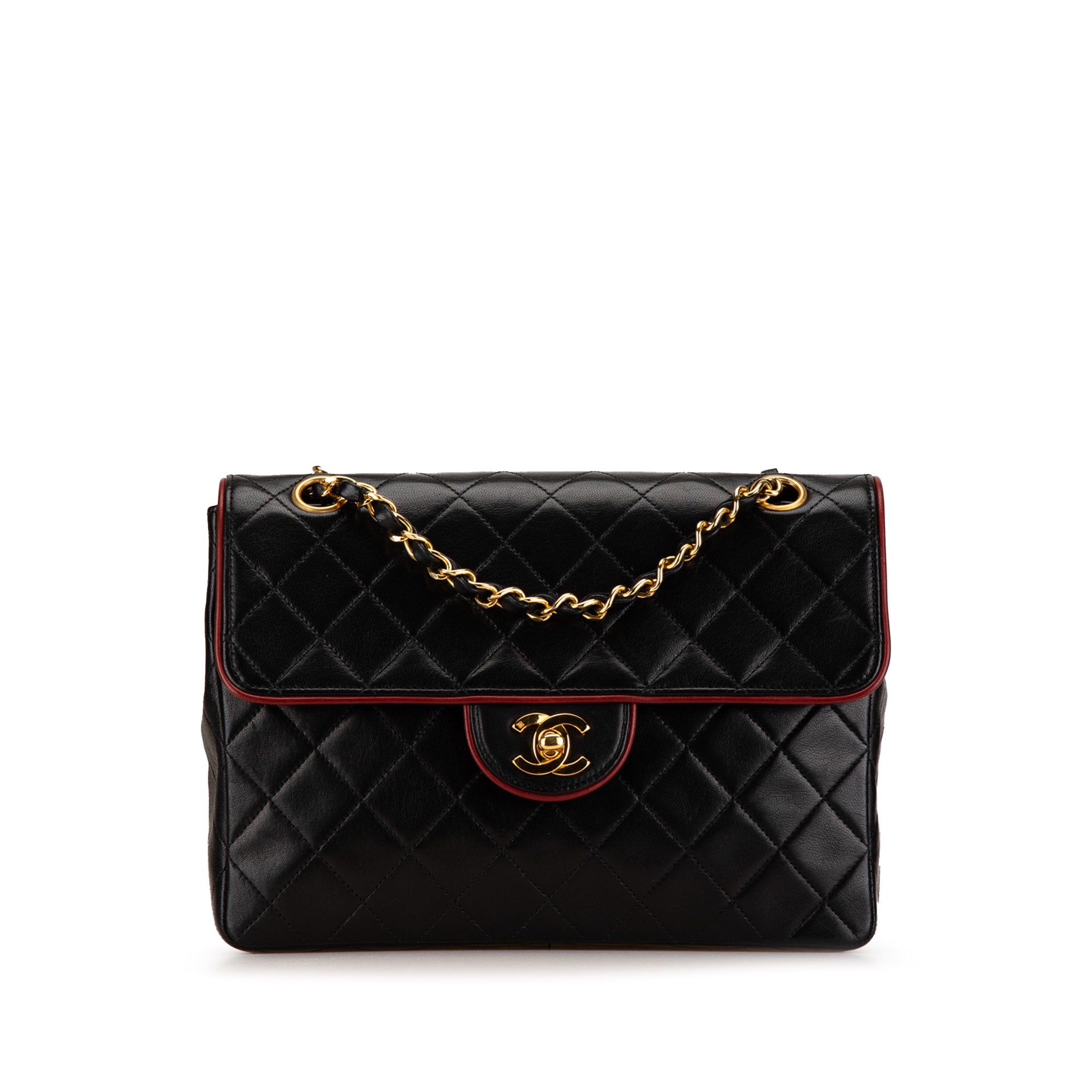 Chanel | Pre-Owned CC Bicolor Quilted Lambskin Single Flap | Black