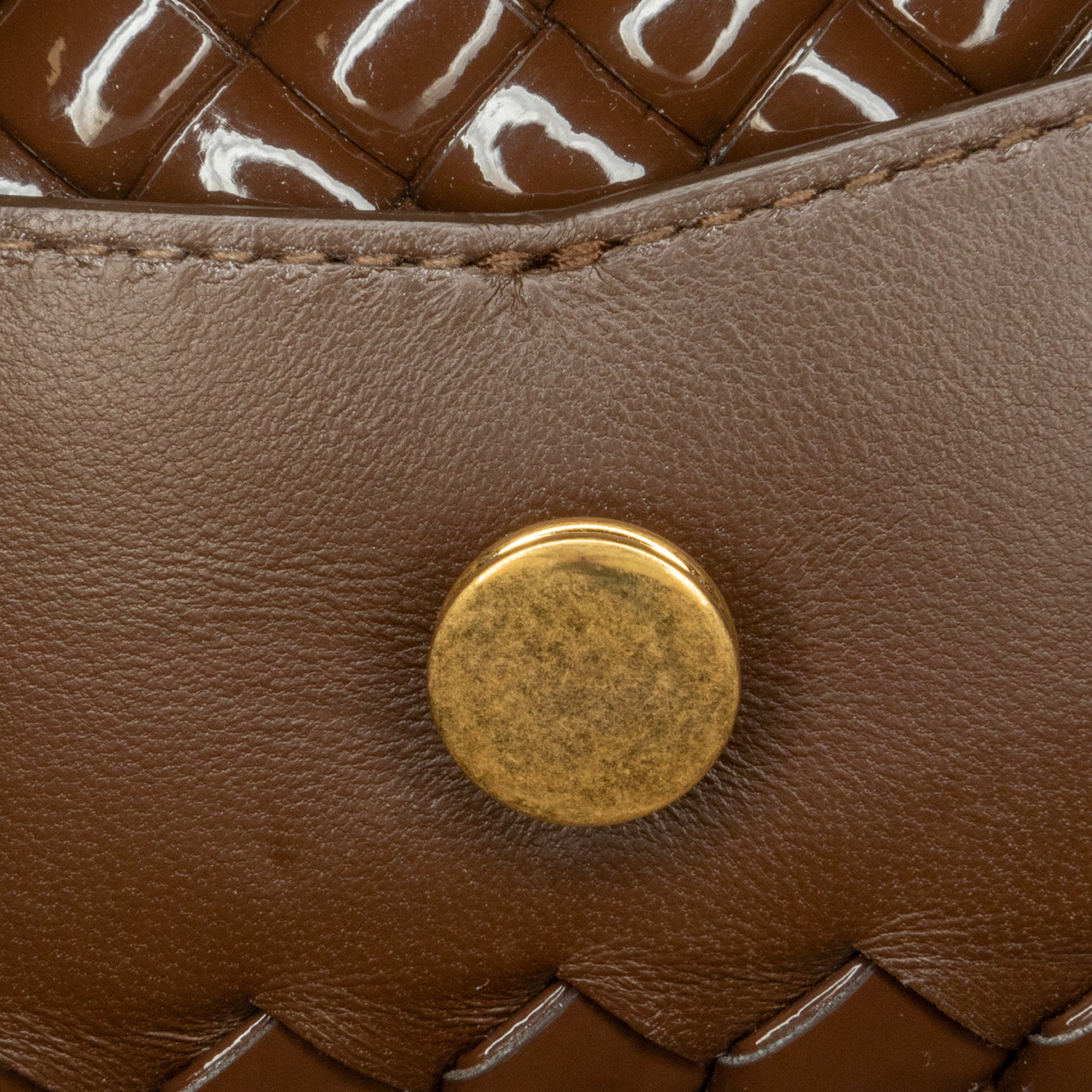 Bottega Veneta | Pre-Owned Intrecciato Patent Patti | Brown/Dark Brown