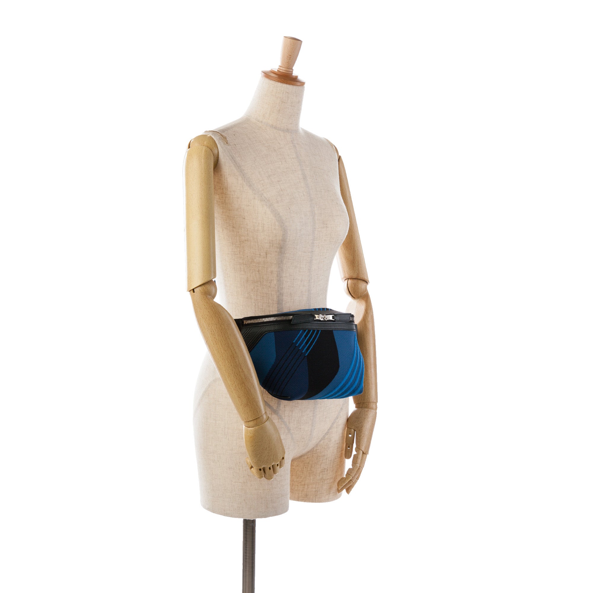 Hermes | Pre-Owned Canvas Cityslide Belt Bag | Blue/Black