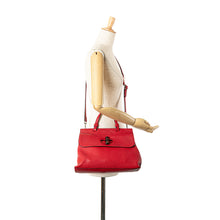 Gucci | Pre-Owned Medium Leather Bamboo Daily Satchel | Red