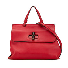 Gucci | Pre-Owned Medium Leather Bamboo Daily Satchel | Red