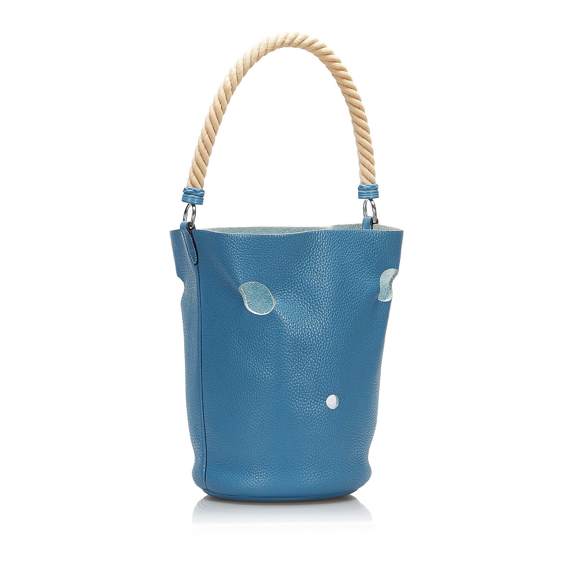 Hermes | Pre-Owned Clemence Mangeoire Bucket PM | Blue
