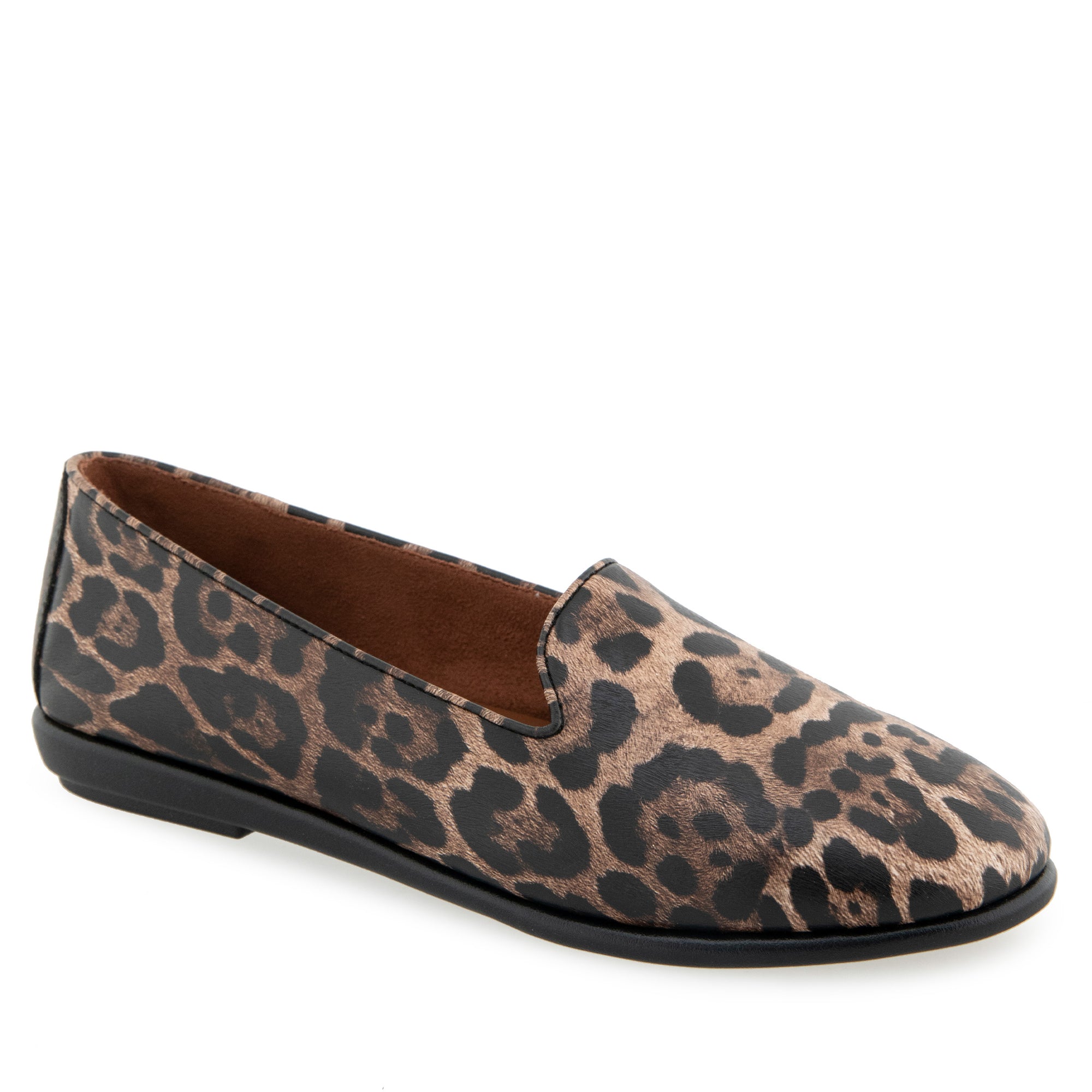 Betunia Casual Loafer | Tobacco Multi Faux Leopard Print