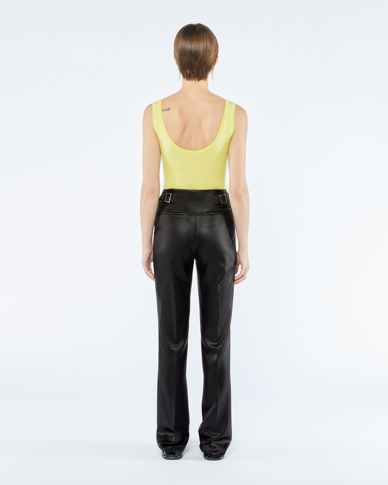 Maurie Tailored Satin Pants | Black